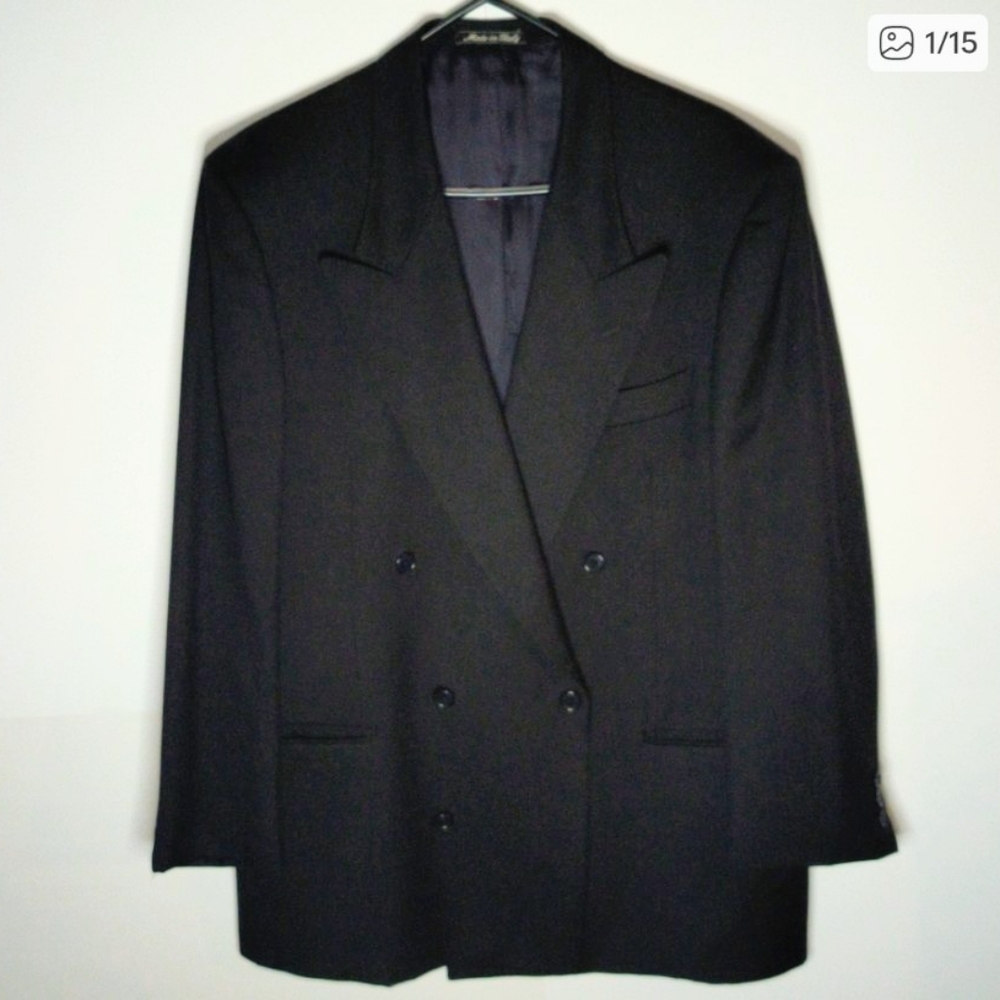 Valentino UOMO Pure Virgin Wool Black Made In Italy 42R Suit Jacket